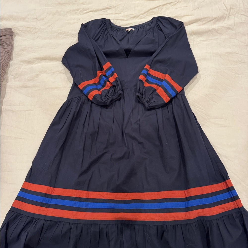 Sundry Navy Blue Dress with stripe detailing